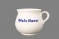 Preview: Mollytasse mit Schrift blau Nadelstreifen