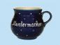 Preview: Mollytasse mit Schrift blau 1 Punkt