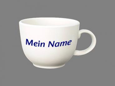 Jumbotasse mit Schrift hell 1 Punkt