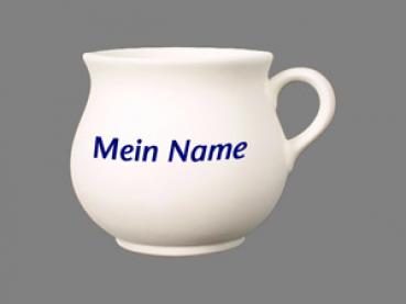 Mollytasse mit Schrift matt hell