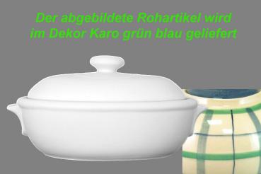 Brottopf groß karo grün-blau