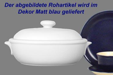 Brottopf groß matt blau