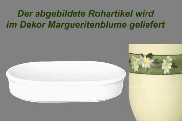 Fischbüchse oval Dekor Margueritenblume