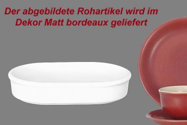 Fischbüchse oval matt bordeaux