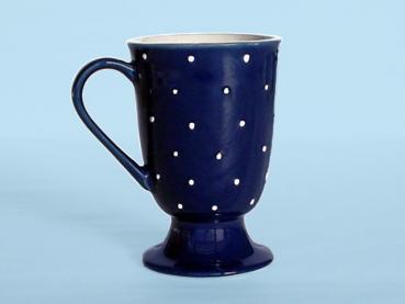 Fußtasse mit Schrift blau 1 Punkt