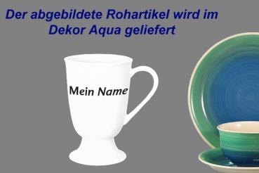 Fußtasse mit Schrift Aqua