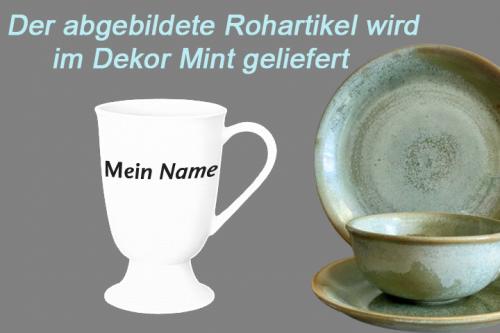 Fußtasse mit Schrift Mint