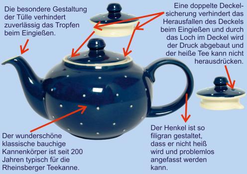 Teekanne 1,5 l Nadelstreifen blau