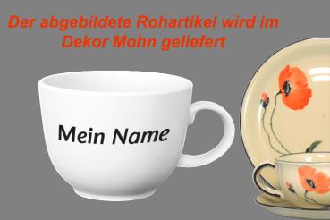 Jumbotasse mit Schrift Mohn