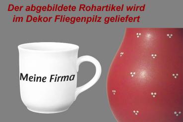 Kaffeebecher mit Schrift Fliegenpilz