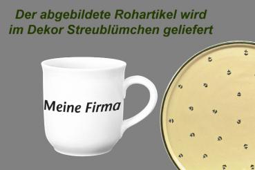 Kaffeebecher mit Schrift Streublume