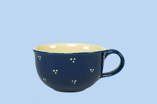 Kaffeeobertasse blau 3 Punkt