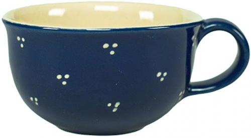 Kaffeeobertasse blau 3 Punkt