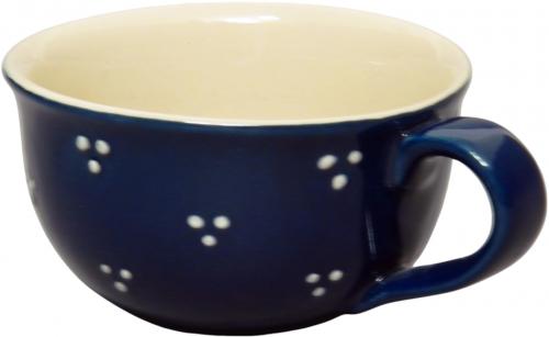 Kaffeeobertasse blau 3 Punkt