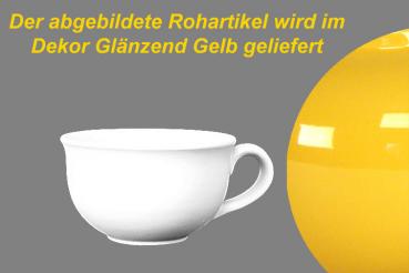 Kaffeeobertasse glänzend gelb