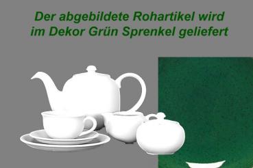 Kaffeeservice 15-teilig grün Sprenkel