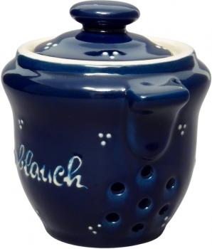 Knoblauchtopf blau 3 Punkt