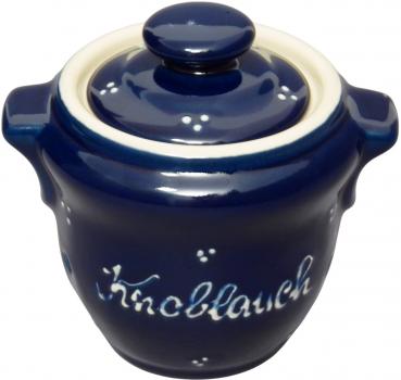 Knoblauchtopf blau 3 Punkt