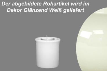 Leuchter Teelicht 7,5 glänzend weiß