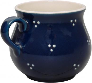 Mollytasse mit Schrift blau 3 Punkt