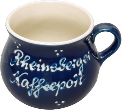 Mollytasse mit Schrift blau 3 Punkt