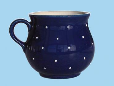 Mollytasse mit Schrift blau 1 Punkt