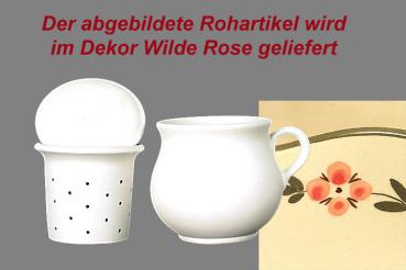 Mollytasse mit Sieb und Deckel Wilde Rose