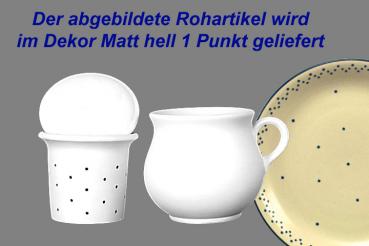 Mollytasse mit Sieb und Deckel matt hell 1 Punkt