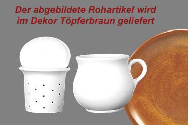 Mollytasse mit Sieb und Deckel braun