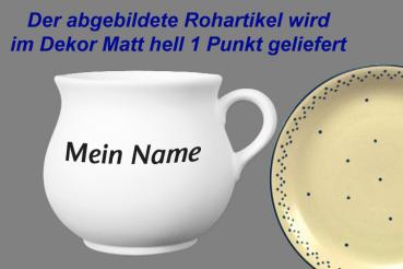 Mollytasse mit Schrift matt hell