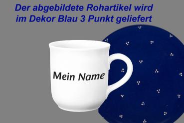 Namensbecher blau 3 Punkt