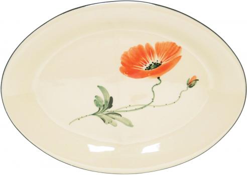 Platte 29 oval Mohn