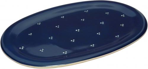 Platte 37 oval blau 3 Punkt