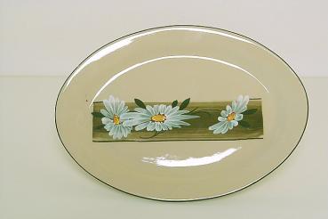 Platte 29 oval Dekor Margueritenblume