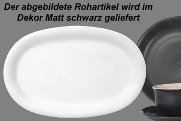 Platte 37 oval matt schwarz