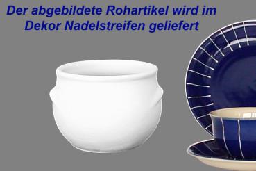 Schmalztopf 150 ml Nadelstreifen blau