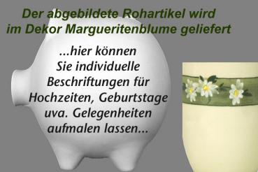 Sparschwein groß Dekor Margueritenblume