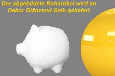 Sparschwein klein glänzend gelb