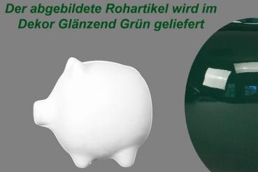 Sparschwein klein glänzend grün