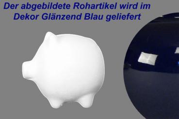 Sparschwein mittel glänzend blau