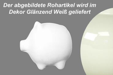 Sparschwein mittel glänzend weiß