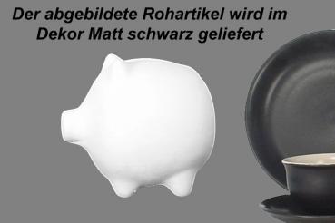 Sparschwein mittel matt schwarz