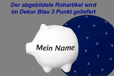 Sparschwein mittel blau 3 Punkt