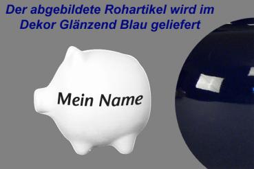 Sparschwein mittel glänzend blau