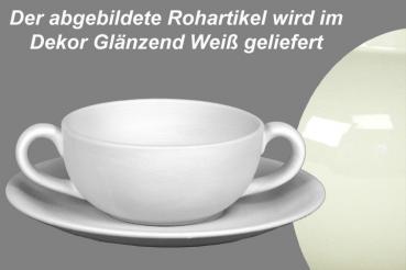 Suppentasse komplett glänzend weiß