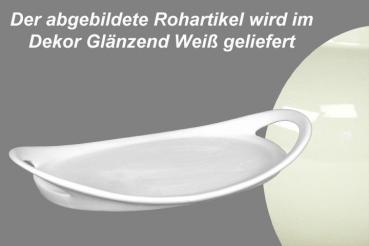 Tablett 25 oval glänzend weiß