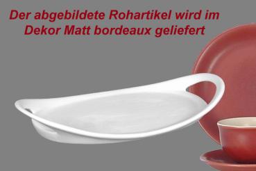 Tablett 25 oval matt bordeaux