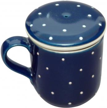 Tea mugs with sieve and lid blue 1 point