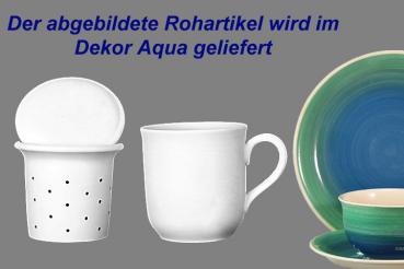 Teebecher mit Sieb und Deckel Aqua