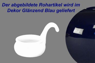 Teelicht mit Henkel glänzend blau